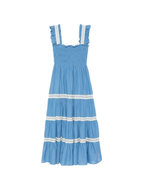 Rixo Aubrie cotton lace midi dress Blue 0100176032506008