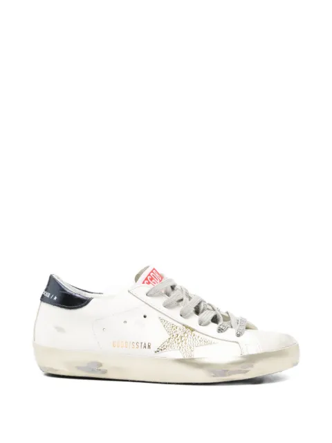 Golden Goose Super-Star with blue heel tab and Swarovski crystal star sneakers White GWF00101F001556