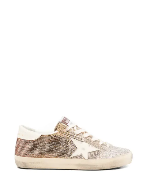 Golden Goose Super-Star crystals leather sneakers Neutrals GWF00101F007255