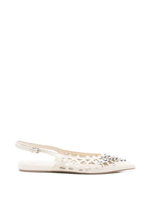 APEPAZZA Petal embellished ballet flats Neutrals S6PETAL03LEA