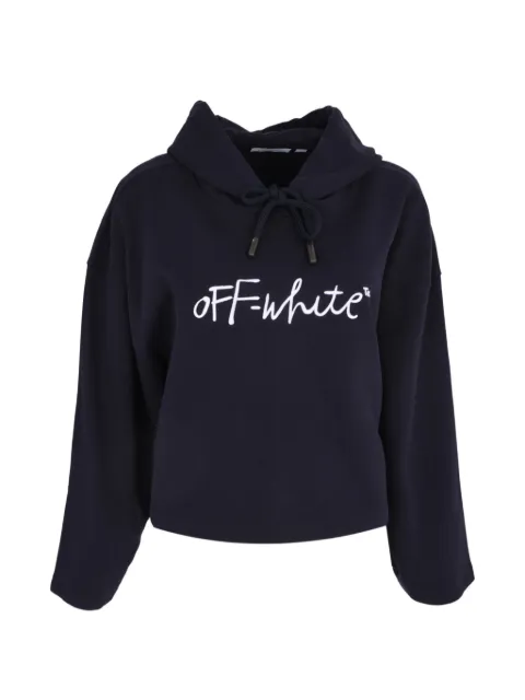 Off-White logo-embroidered hoodie Blue 2BB06GS26FLE001