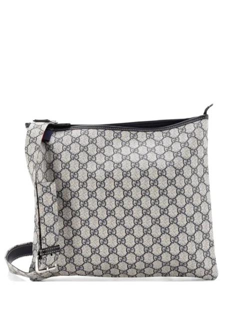 Gucci Pre-Owned Web Loop Flat Messenger GG Coated Canvas Large crossbody bag Blue 182FBTUEKA1TAXGJ
