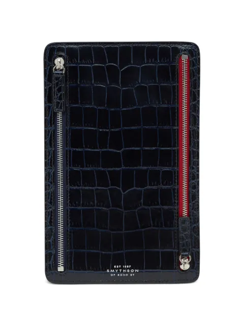Smythson multi-zip case Blue 1204297