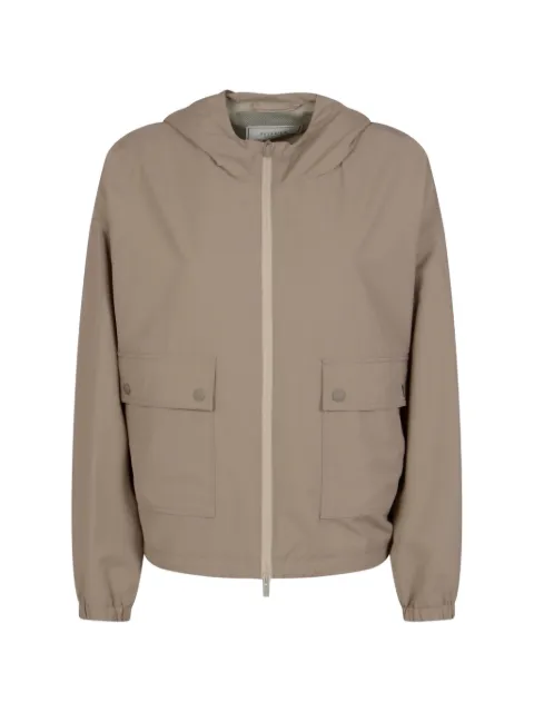 Peserico hooded zip-up jacket Neutrals A2513102561149