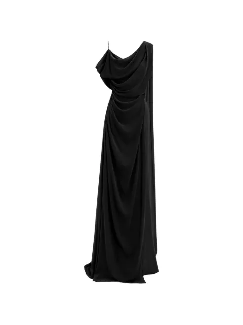 Gemy Maalouf draped asymmetrical-neckline dress Black EDSS241900LD