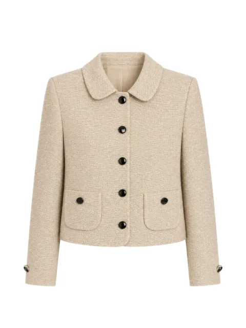 Tagliatore textured button-up jacket Neutrals IDELLE160064U