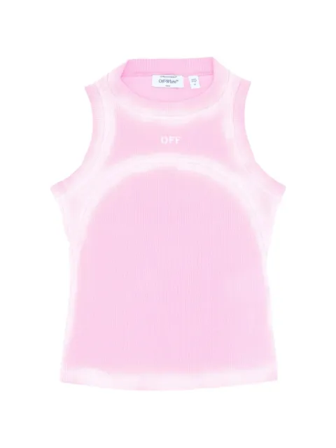 Off-White spray-effect ribbed tank top Pink 2AD236S26JER001