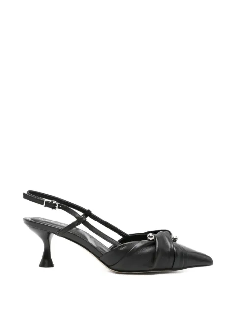 APEPAZZA Glow knotted leather pumps Black S6GLOW04LEA