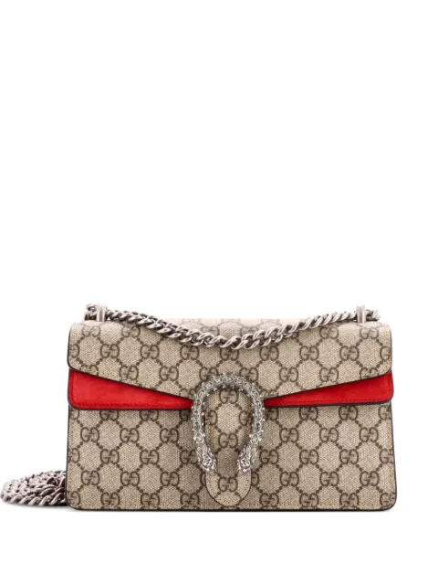 Gucci Pre-Owned Dionysus Bag GG Coated Canvas with Crystal Embellished Metal Small shoulder bag Brown 0KAMU0NMT02BQG3F
