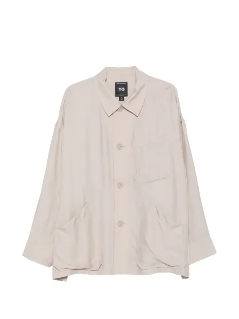 Y-3 patch-pocket overshirt Brown KQ7297