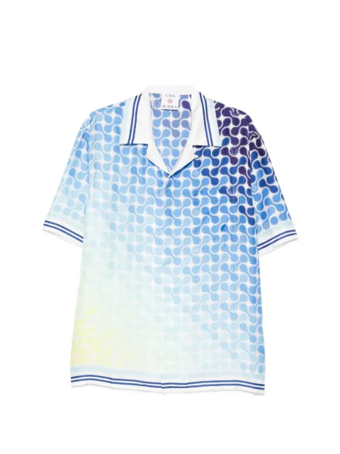 Casablanca Tennis Tile Cuban patterned shirt Blue MSS26SH003