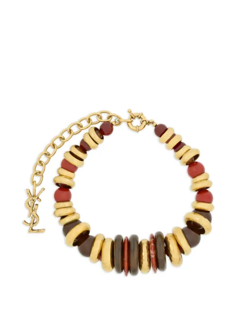 Saint Laurent Loulou beaded charm necklace Gold 830534YLRJ1