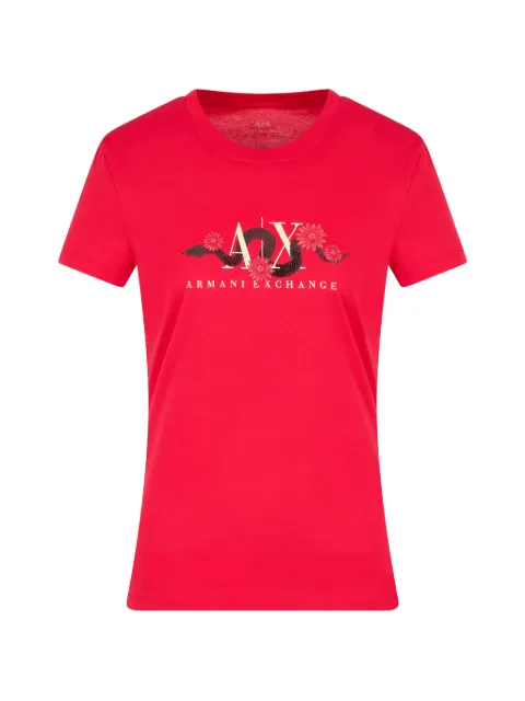 Armani Exchange logo-print crew-neck T-shirt Red XW000315AF10364