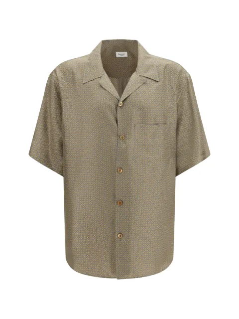 Saint Laurent geometric print shirt Green 860621Y2N62