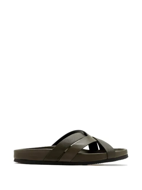 TOM FORD cross strap slides Green J1586LCL527N