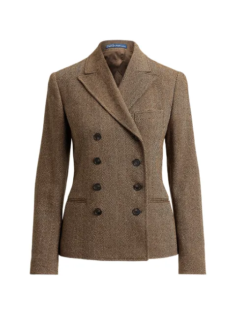 Polo Ralph Lauren herringbone double-breasted blazer Brown 211B14905001