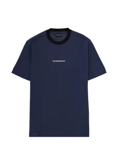 Emporio Armani logo-detail cotton T-shirt Blue EM005257AF13715