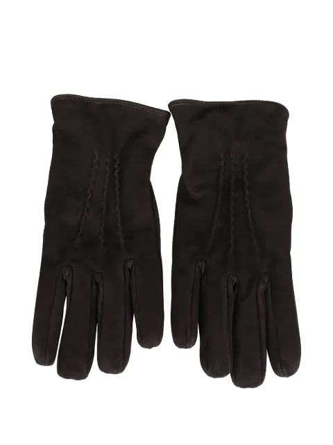 Lardini ruffled-detail gloves Brown IVVENEZIAIV63071