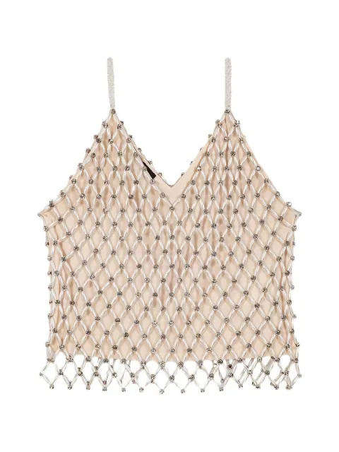 Maje beaded top with lining Neutrals MFPTO01342