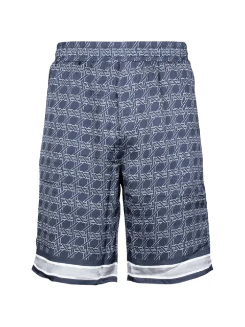 Karl Lagerfeld geometric-print striped-hem shorts Blue 265702561881