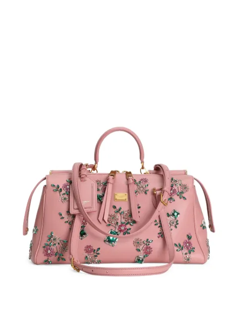 Dolce & Gabbana medium Vittoria leather tote bag Pink BB7844A0654