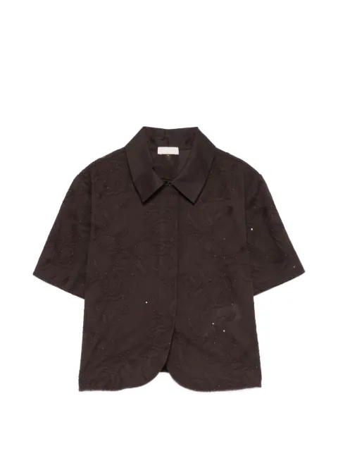 LIU JO shirt with embroidery Brown WA6508T472A