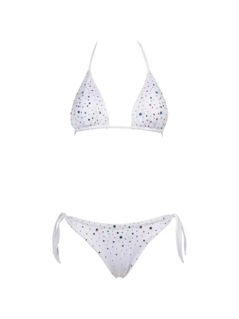 Pin Up Stars embellished-tie bikini White PG054F