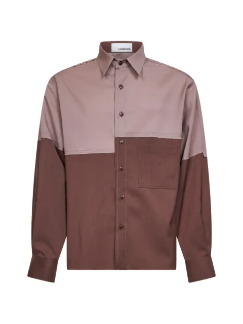 Costumein Richard raw-cut colour-block shirt Brown RICHARDEVOTIMISOARA51699818