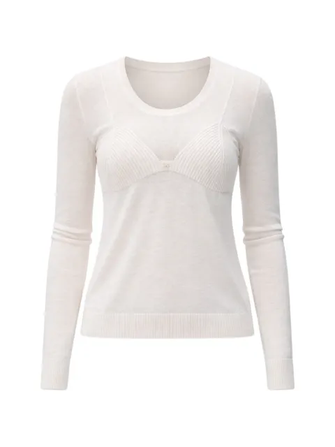 Elisabetta Franchi ribbed-embellished sweater Neutrals MK35S57E2