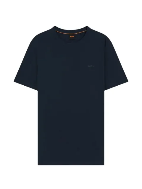 BOSS Cotton-jersey with logo detail T-shirt Blue 50508243