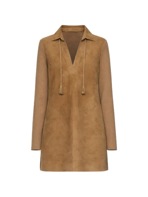 TOM FORD long-sleeve tie dress Neutrals ABL147LET037