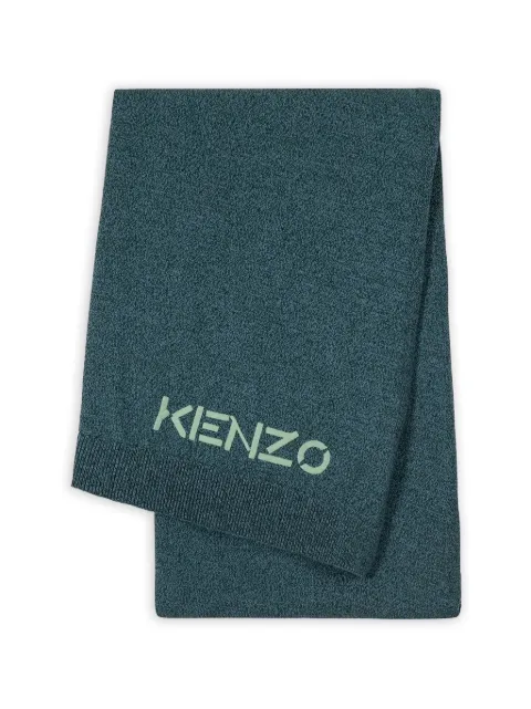 Kenzo embroidered-logo throw Green 1020815