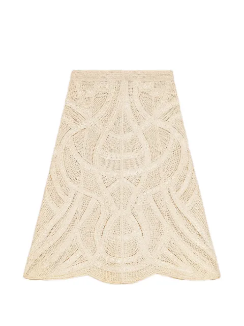Maje long crochet skirt Neutrals MFPJU01610