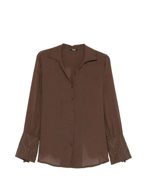 VENUJA embellished-cuff shirt Brown ST008ACFE02