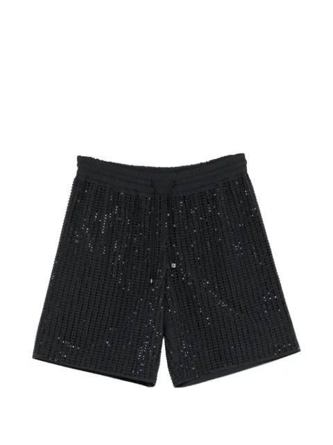 VENUJA drawstring crystal-embellished shorts Black BX005A