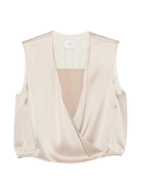 Alysi crossover crop top Neutrals 116261P6221