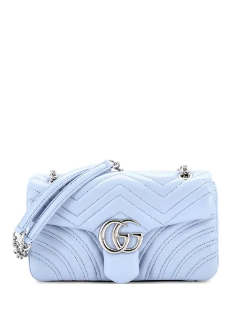 Gucci Pre-Owned GG Marmont Flap Bag Matelasse Leather Medium shoulder bag Blue H4MS1D7567HJ8N9B
