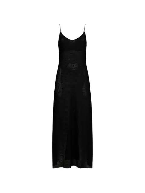 Pin Up Stars Long Crochet knit spaghetti-strap dress Black PG037A