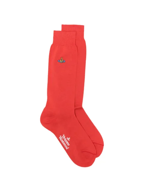 Vivienne Westwood Orb-embroidery socks Red 81040001K001D