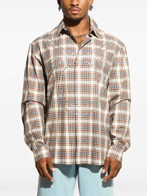 GARCIAS plaid embellished shirt Neutrals WYNWOODSH