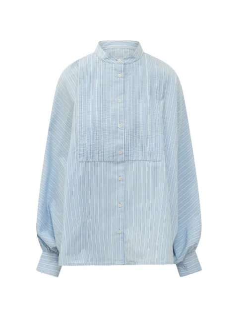 SoSUE Antonia smocked-detail striped blouse Blue ANTONIASMOCKINGAS1007
