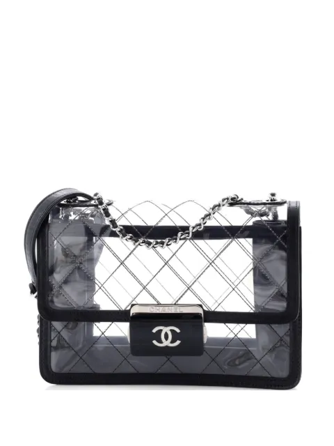 CHANEL Pre-Owned Beauty Lock Flap Bag Quilted PVC With Lambskin Large shoulder bag Black 4RFFZYOHHEWPUMCU