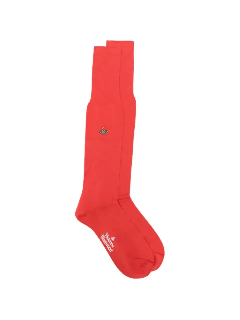 Vivienne Westwood Orb-embroidery socks Red 81040002K001D