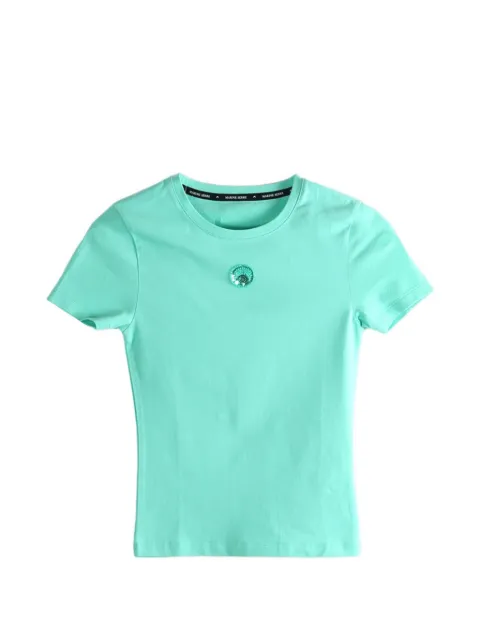 Marine Serre pearl logo baby fit T-shirt Green WTT012ACJER0115
