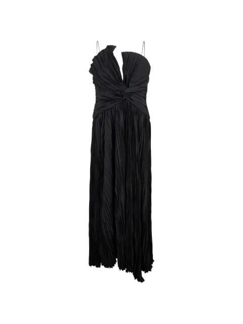 Acler Broadhay pleated knotted maxi dress Black AS2510004D