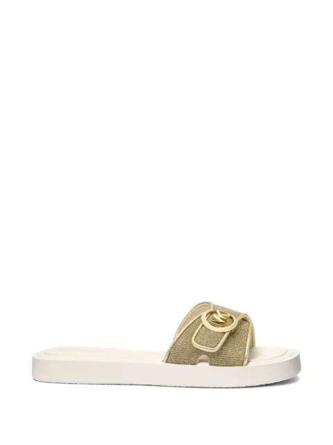 Michael Kors logo pool slide sandals Gold 40R6MKFA1D