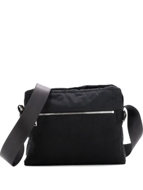Bottega Veneta Pre-Owned Snap Button Messenger Bag Nylon crossbody bag Black QNIJNLADZOQH3XD7