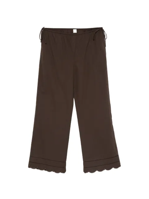 The Garment Kirsten tie-waist scalloped trousers Brown 20400