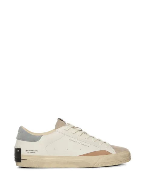 Crime London Distressed 2.0 leather sneakers Neutrals 19050PP8BWHITE