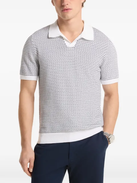 Michael Kors stripe-pattern polo shirt White CS660K8469